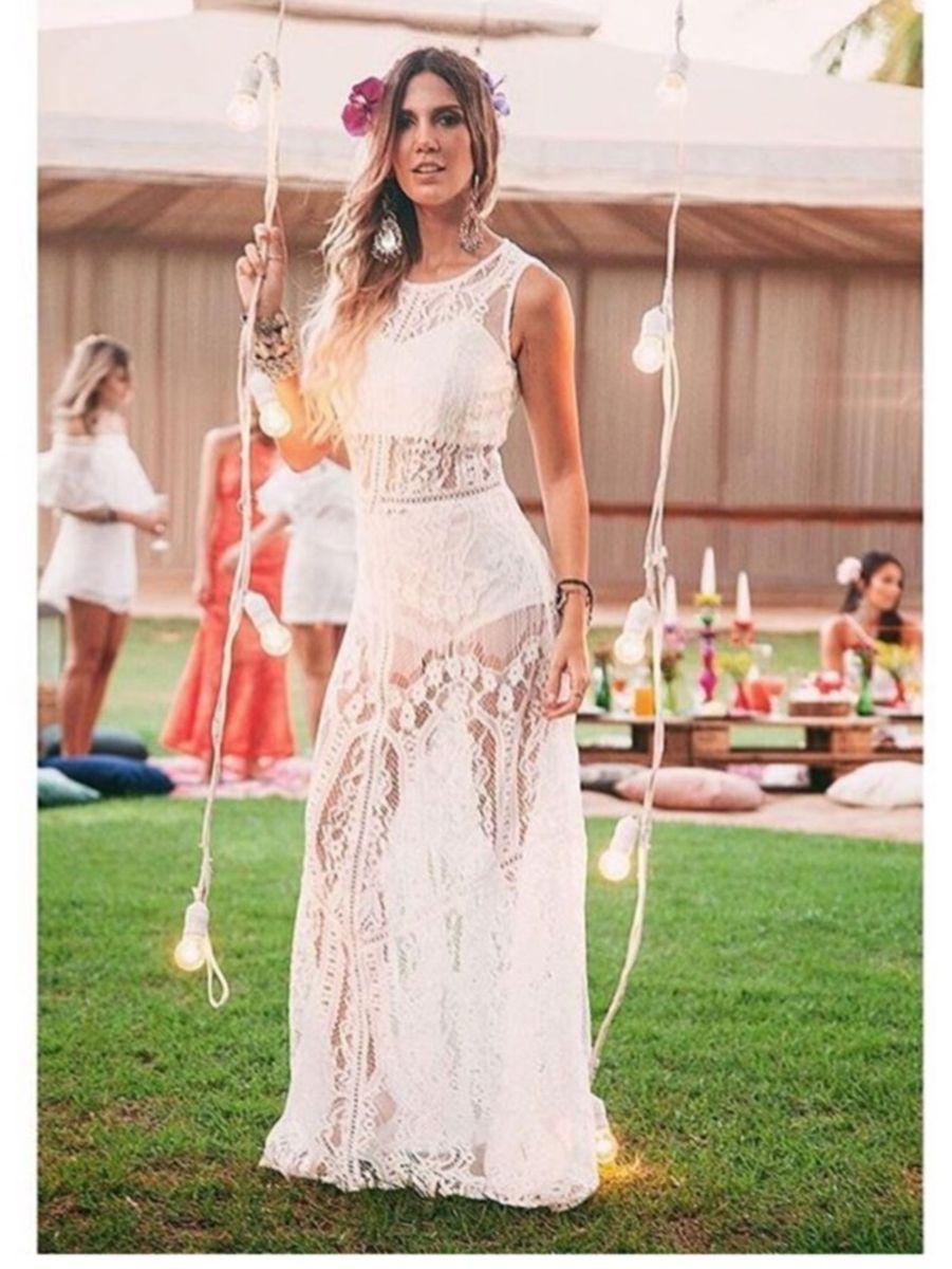 vestido de renda branco para reveillon