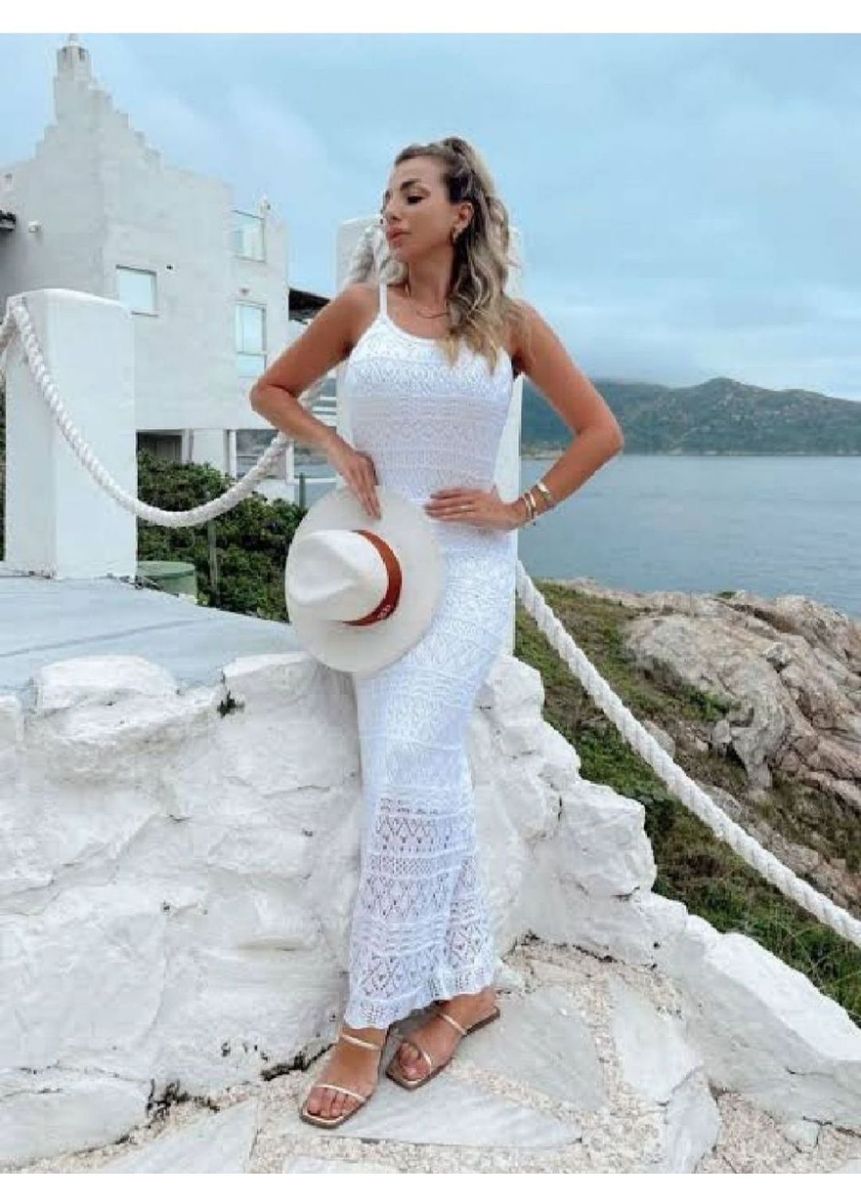 Vestido branco de store tricô