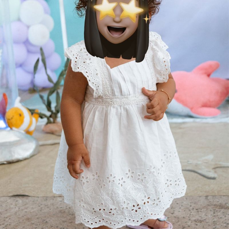 Vestido Branco Laise Algodão Roupa Infantil para Menina Renner