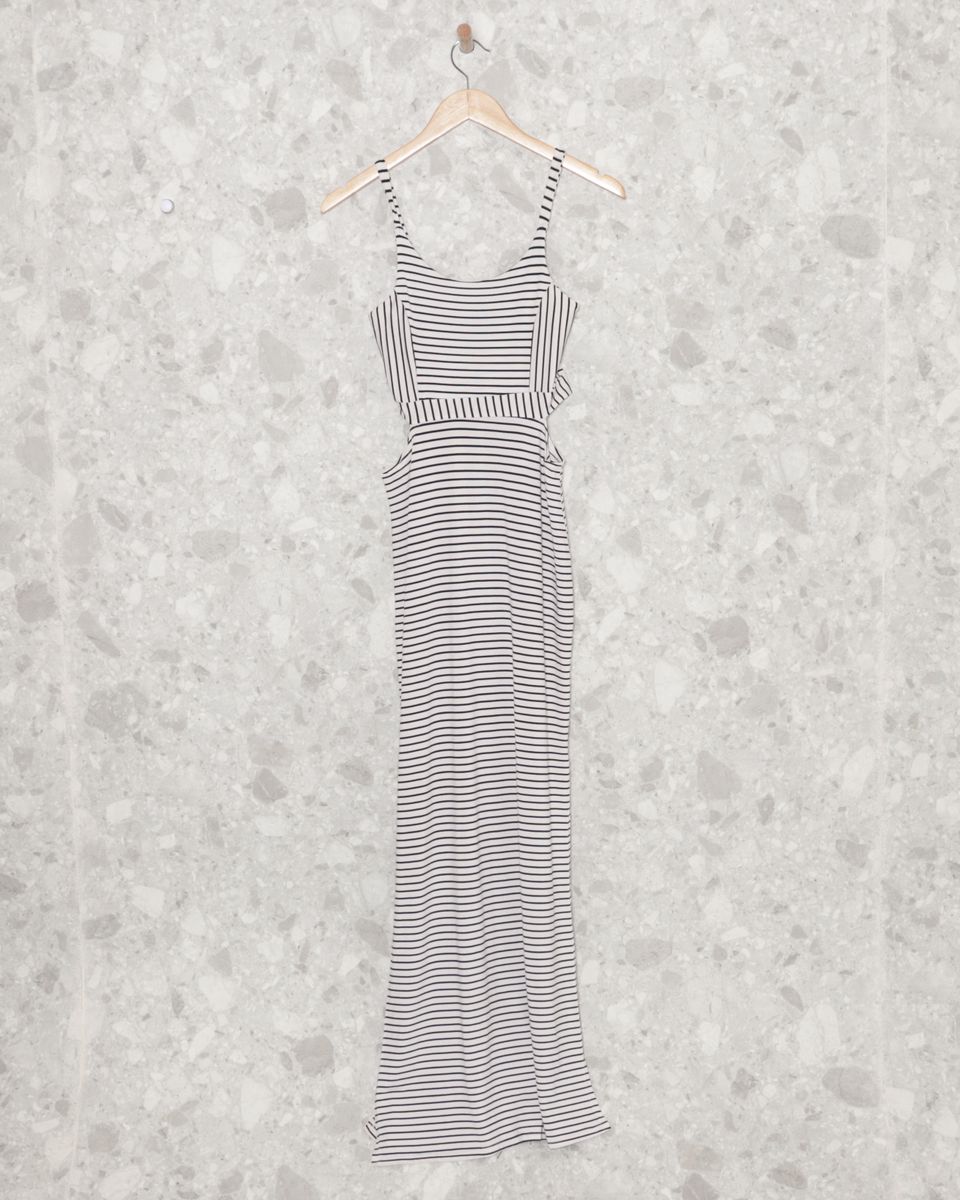 Vestido Branco Listrado Manola Vestido Feminino Manola Usado