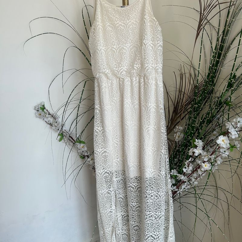 Vestido longo branco store marisa