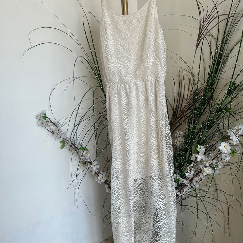 Vestido branco longo store marisa