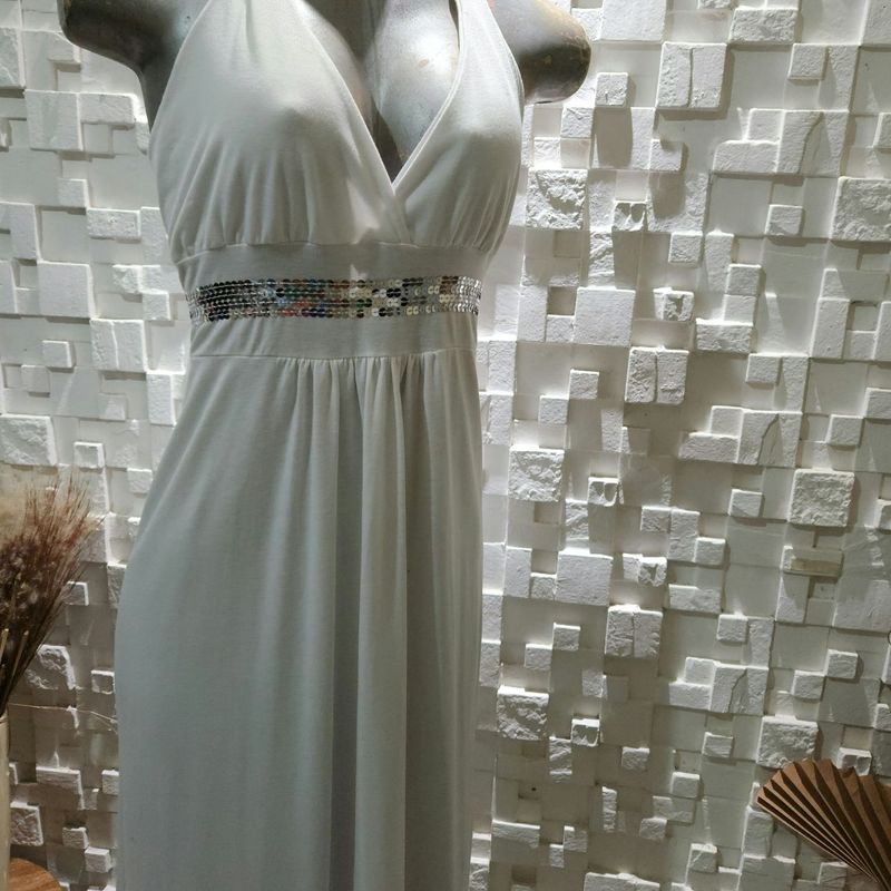 Vestido branco best sale longo gg