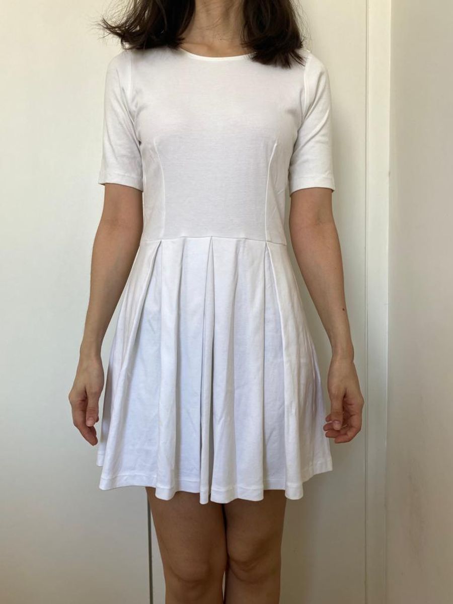 Vestido branco meia sales manga