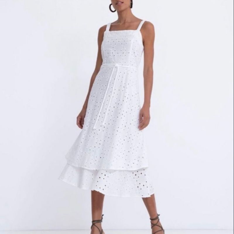 Vestido Branco Midi Vestido Feminino Renner Nunca Usado 97036113 enjoei