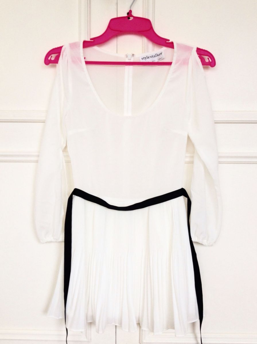 vestido branco plissado - vestidos stylestalker