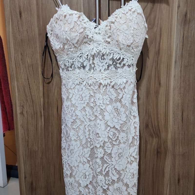 Vestido branco best sale de renda guipir