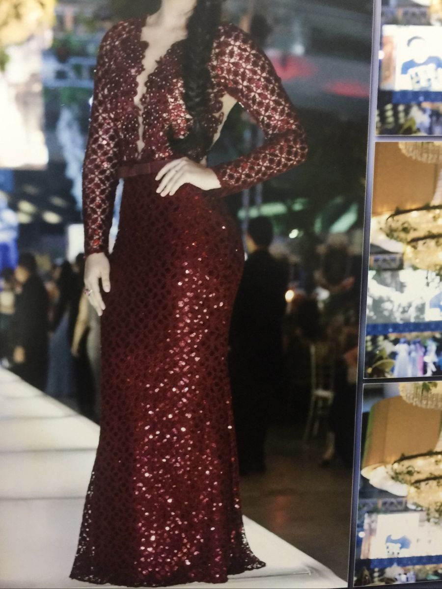 vestido de festa brilhoso longo