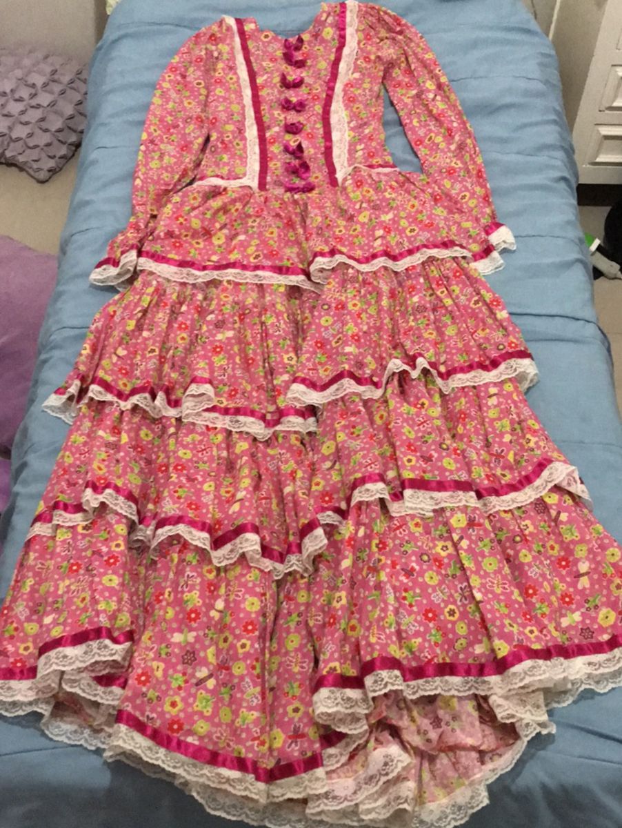 vestido caipira de adulto