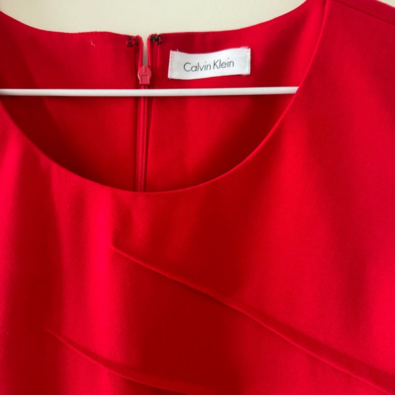 Vestido Calvin Klein Vermelho  Vestido Feminino Calvin Klein