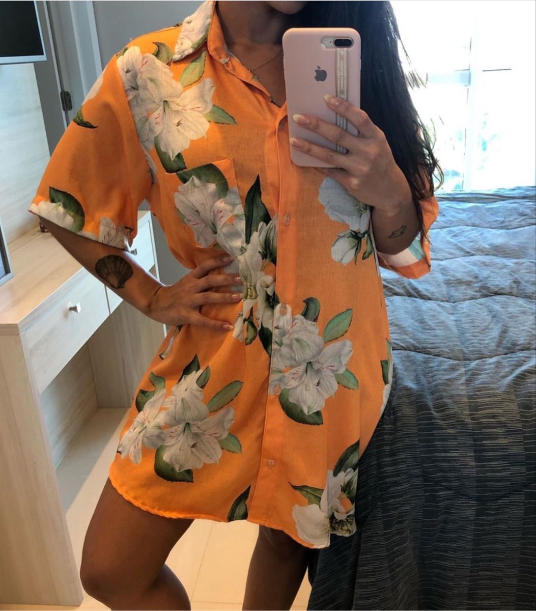 vestido camisa floral