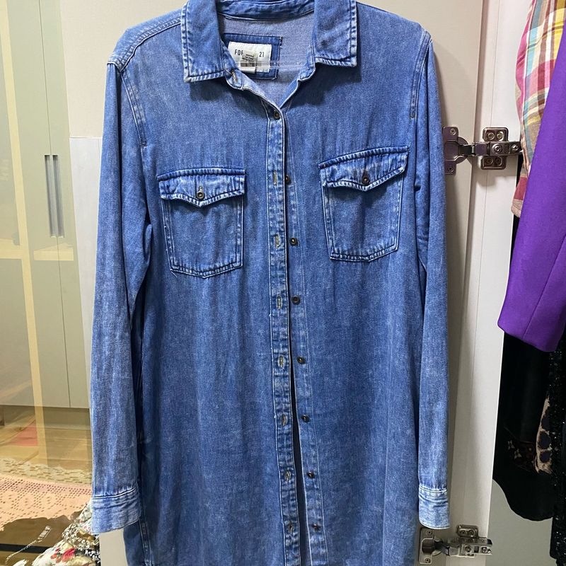 Vestido Camisa Jeans, Vestido Feminino Usado 93094277