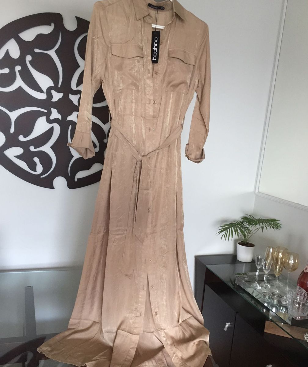 vestido camisa longo