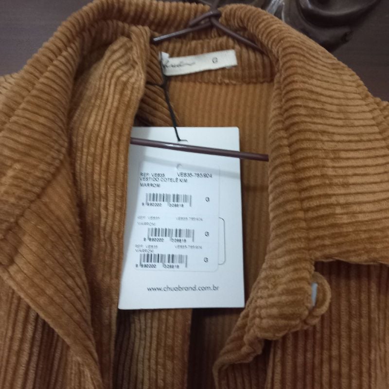 Vestido Camisa Veludo Cotelê Marrom Caramelo Camisa Feminina Chuabrand  Nunca Usado 102104521 enjoei