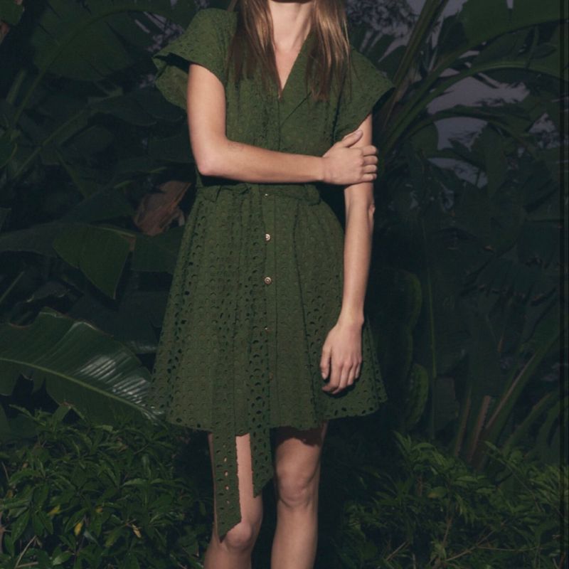 Zara green hot sale wrap dress