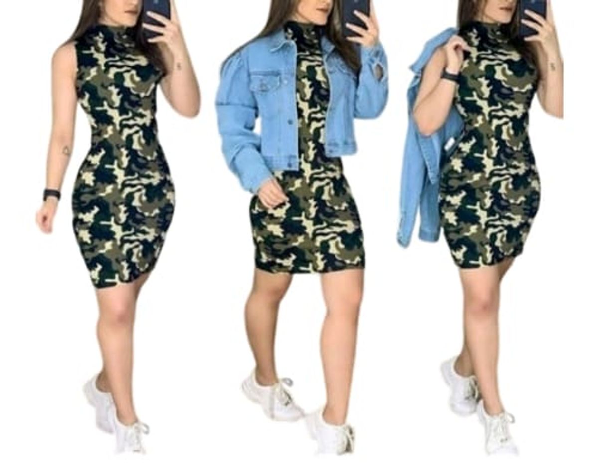 Vestido camuflado best sale com tenis