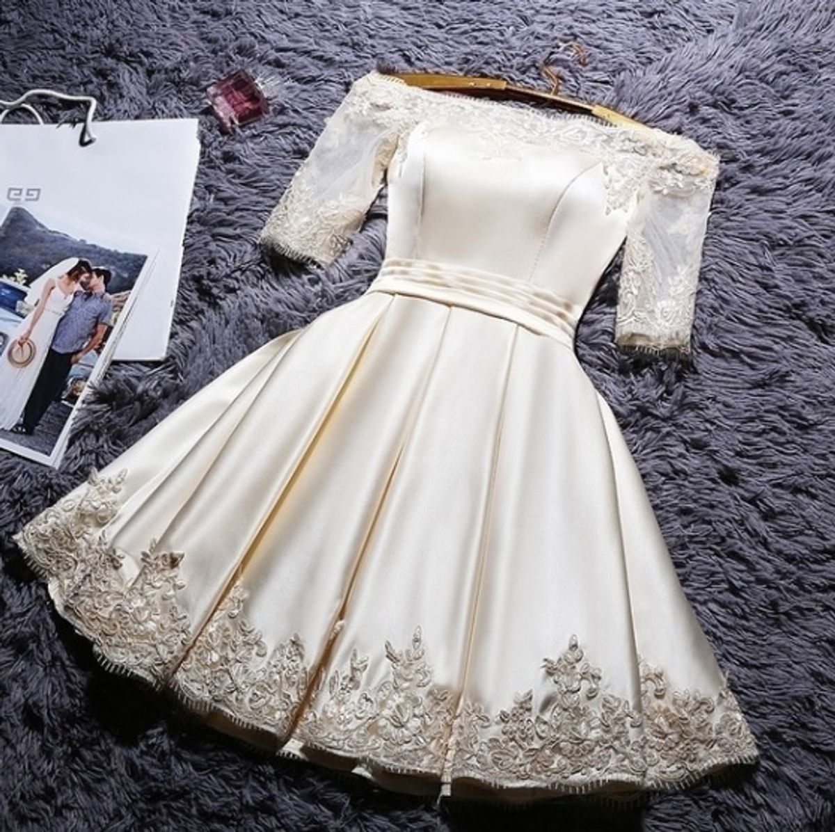 vestido para casamento civil bege