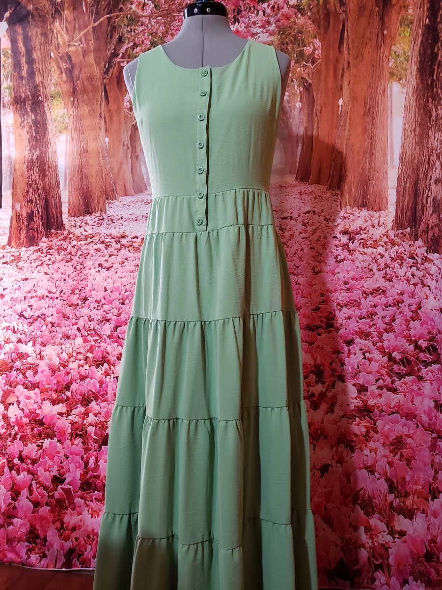 Vestido Casual Verde Claro, Vestido Feminino Usado 89619194