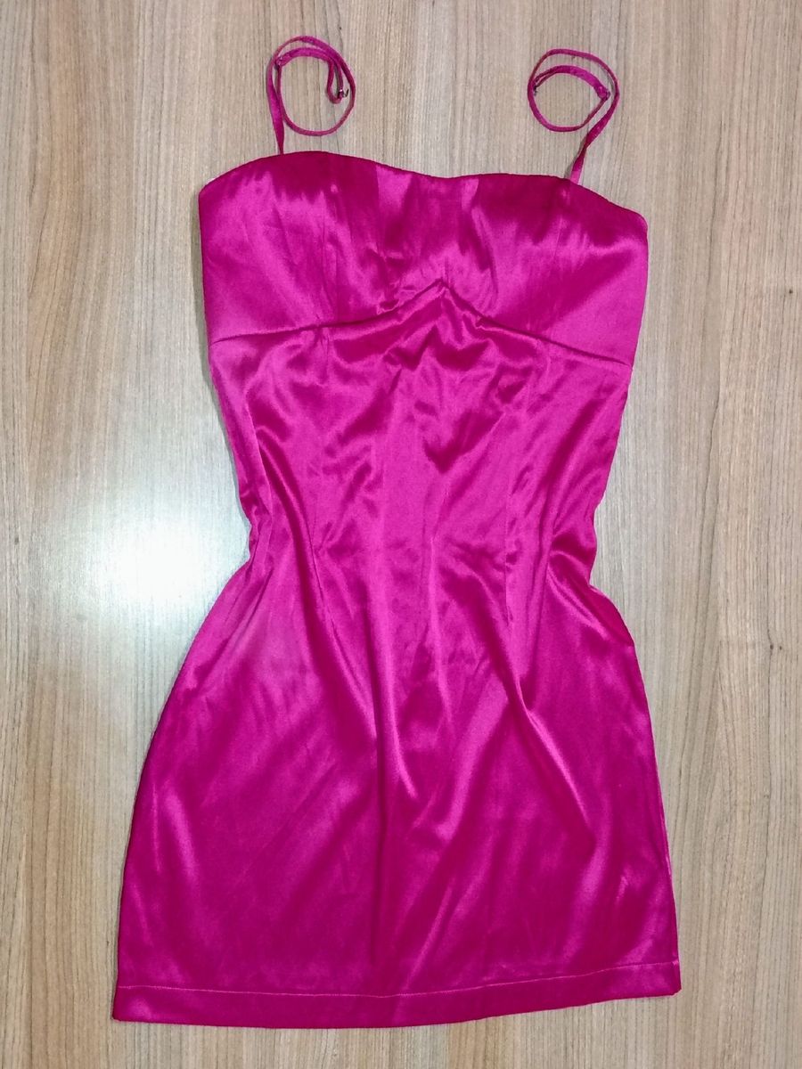 vestido cetim rose