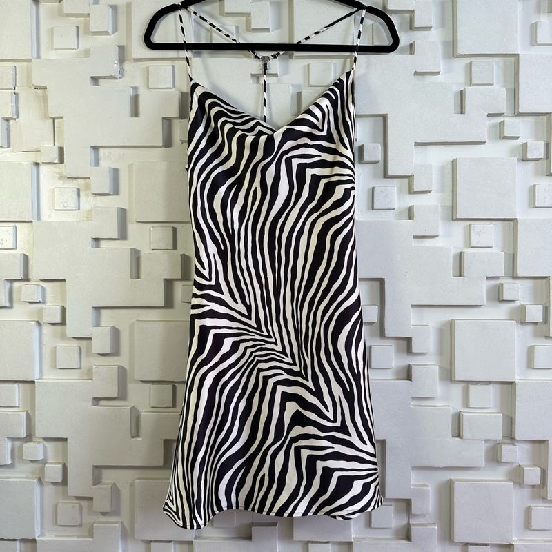 Vestido Cetim Zebra Zara | Zara Nunca Usado 101626528 | enjoei