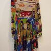 vestido chemise evasê seda pura da neon m estampa brasilidade brasil tropical - chemise neon 