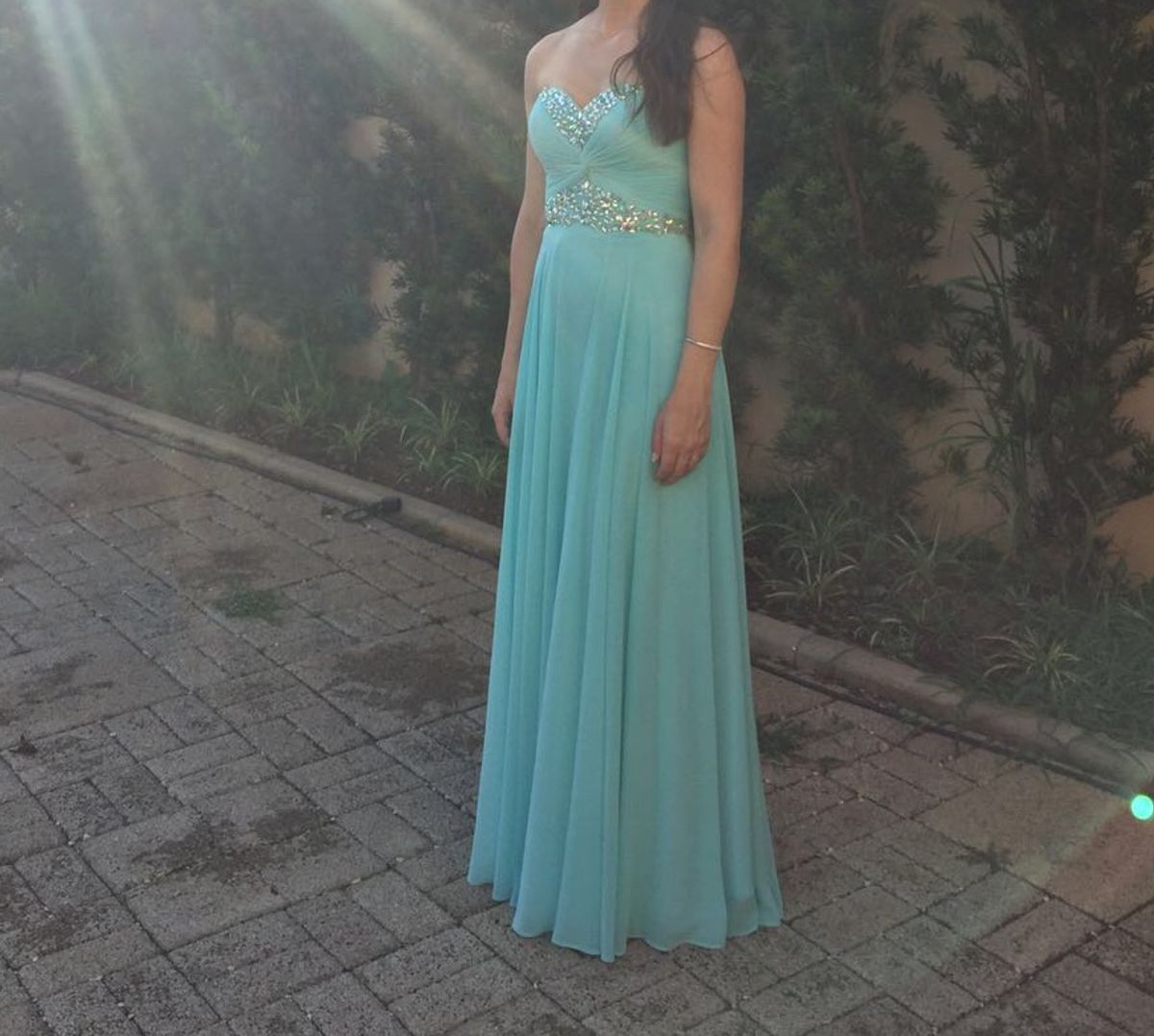 vestido de musseline azul