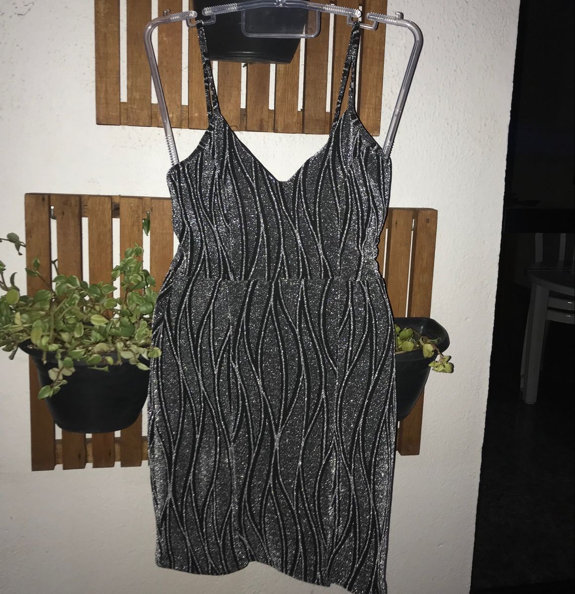 Vestido Cinza Brilhante Tubinho, Vestido Feminino Nunca Usado 86851880