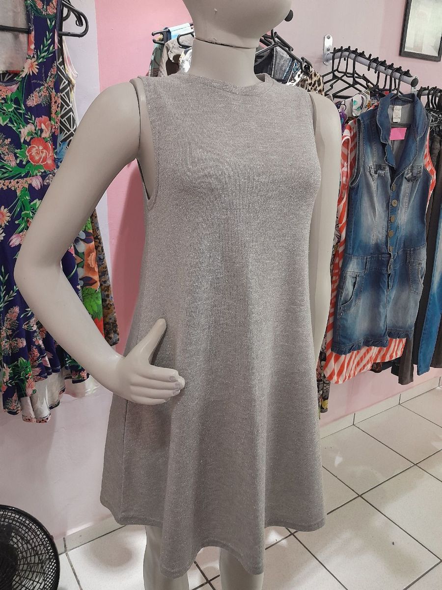 Vestido cinza hot sale com brilho