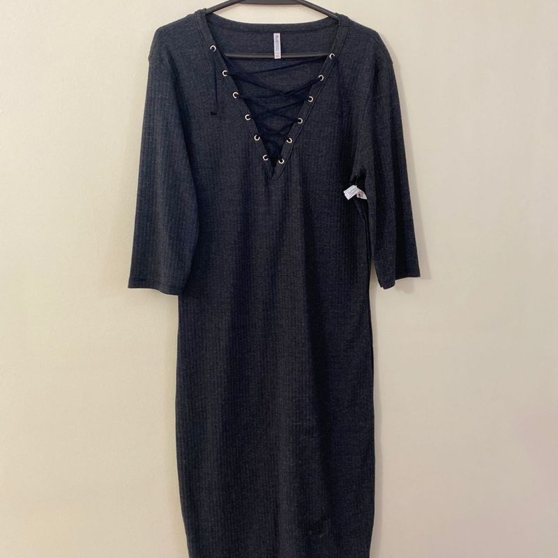 Vestido best sale cinza renner