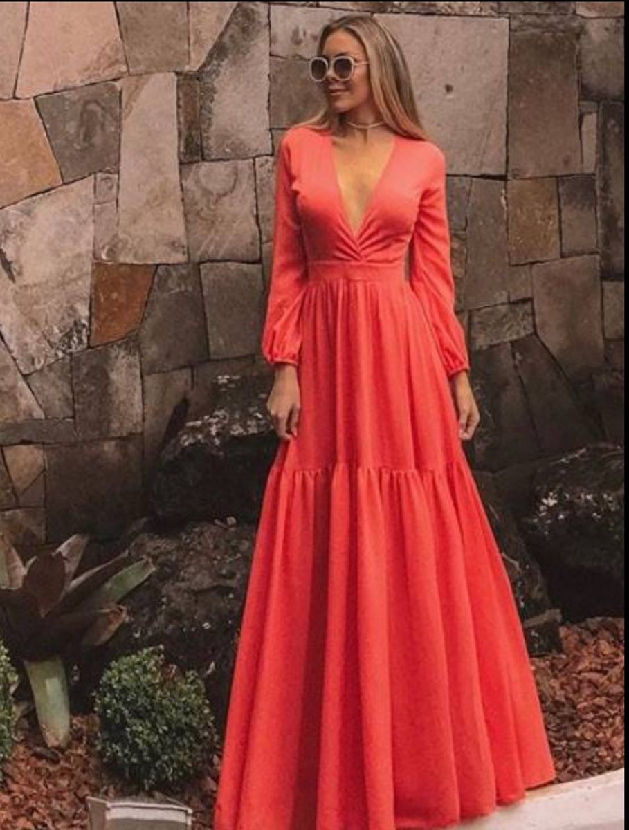 vestido coral madrinha