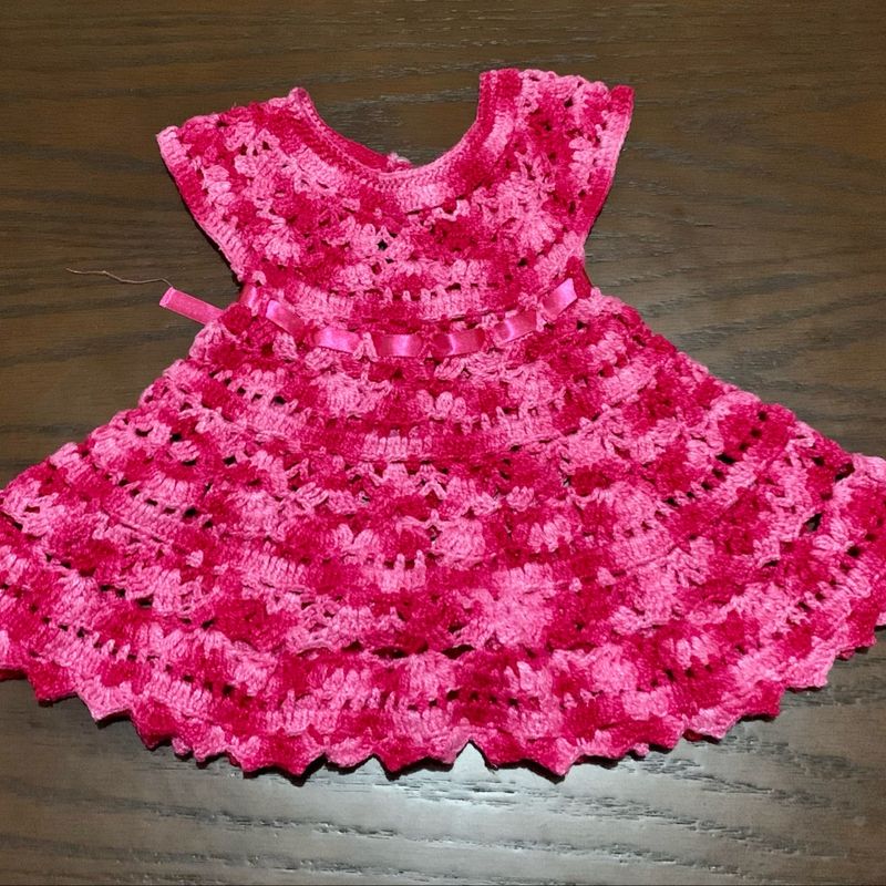 Vestido infantil de croche para 4 anos