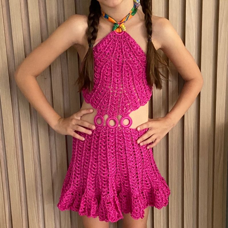 Vestido croche hot sale criança