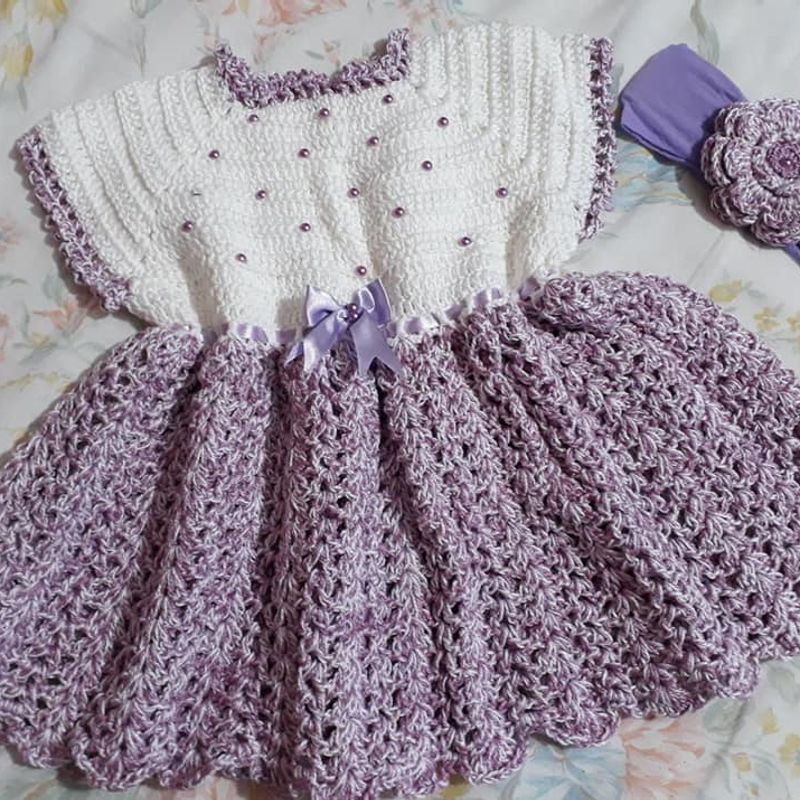 Vestido de bebê Princesa em crochê