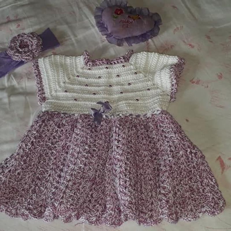 Vestido de bebê Princesa em crochê