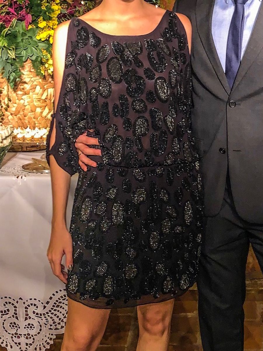 vestido animale bordado