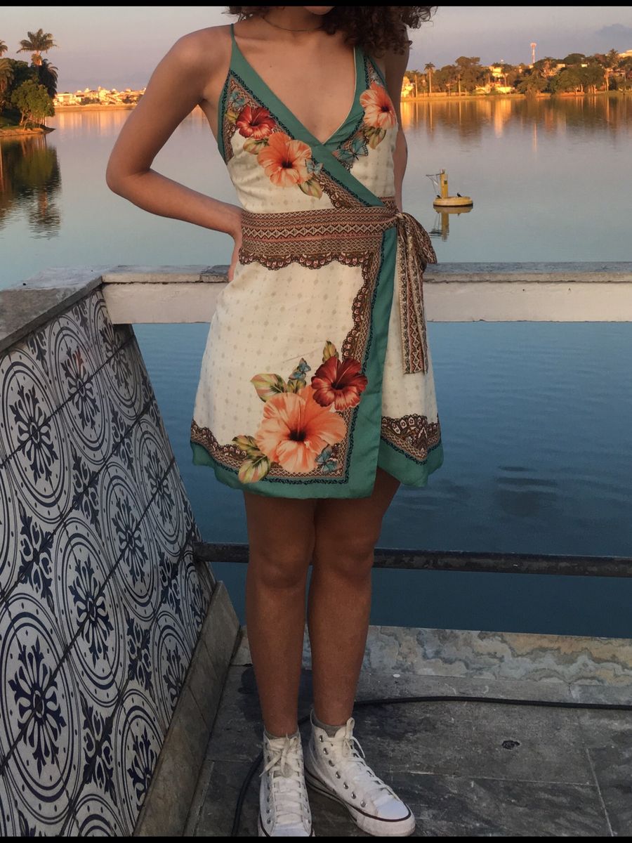 vestido lenco cha de hibisco