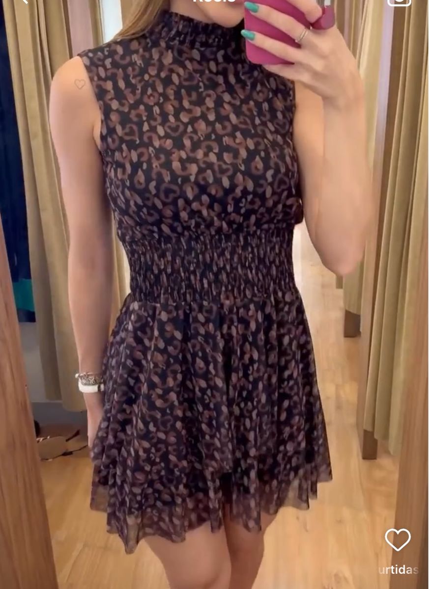 Vestido Curto de Oncinha Tule Renner Nunca Usado 110703994 enjoei