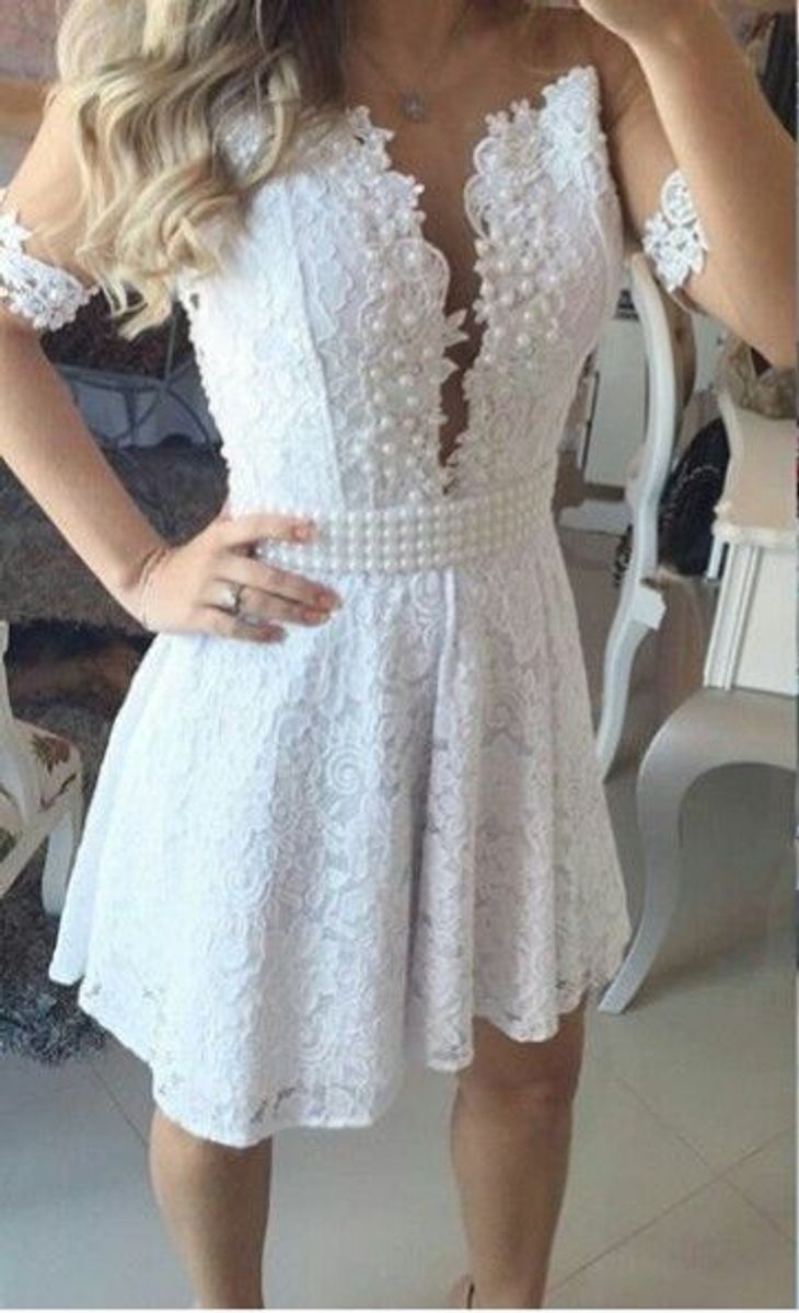 vestido de renda curto para casamento civil