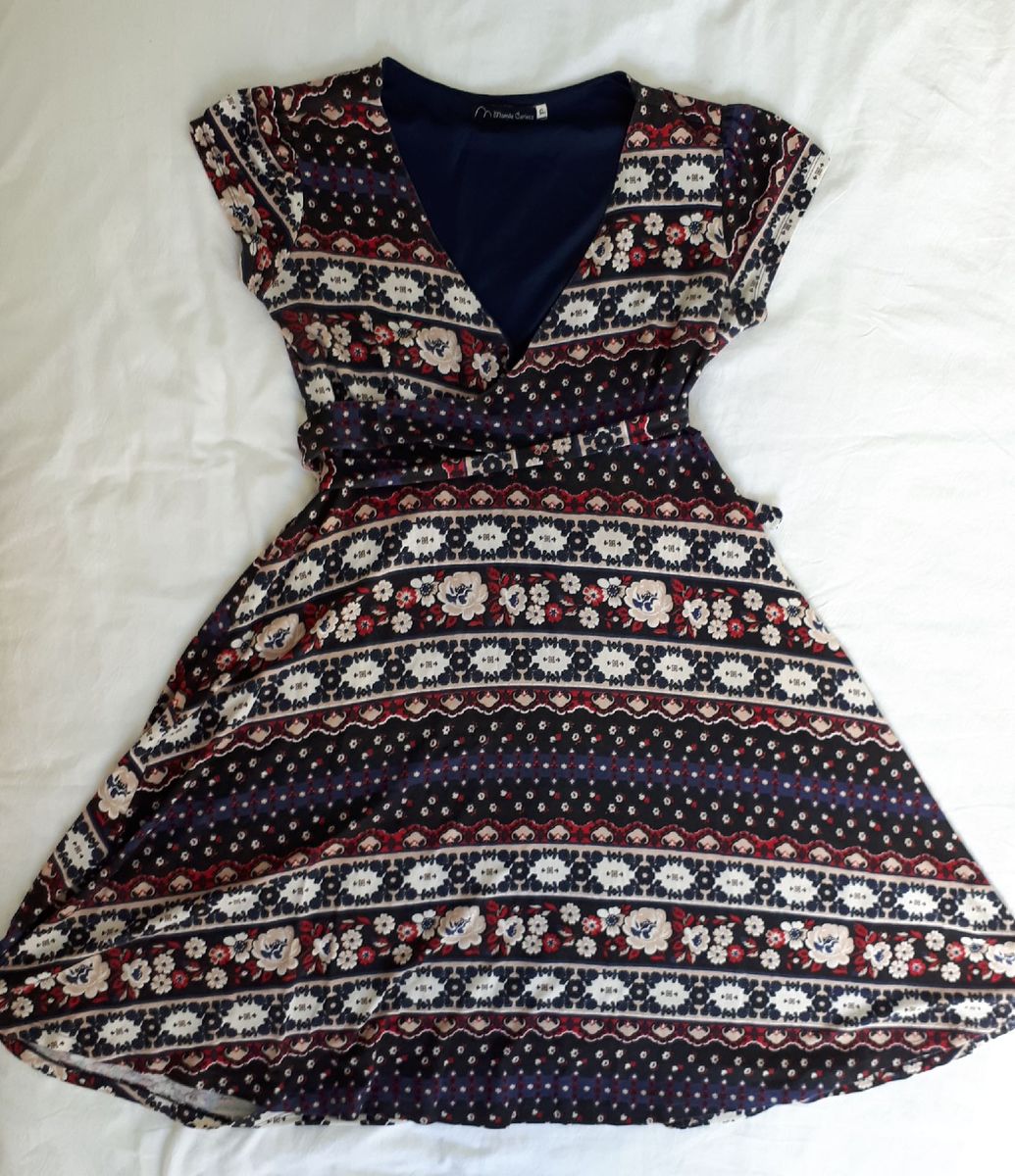 vestido de malha estampado curto