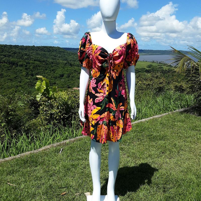 Vestido Curto Flor de Banana M Farm Nunca Usado 102298154 enjoei