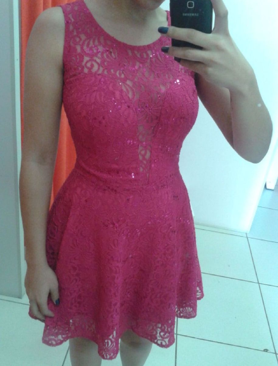 vestido rosa curto de festa