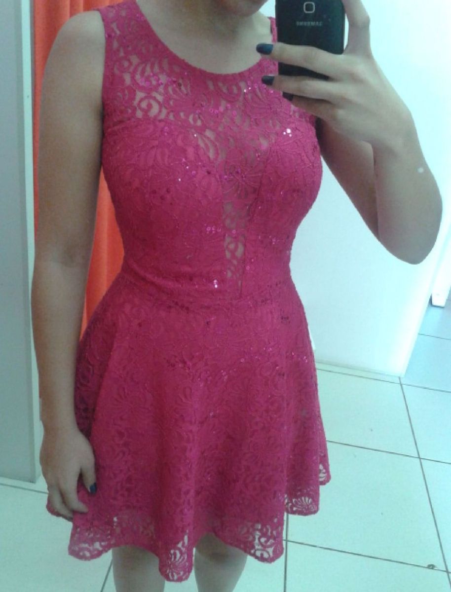 vestido rose curto festa