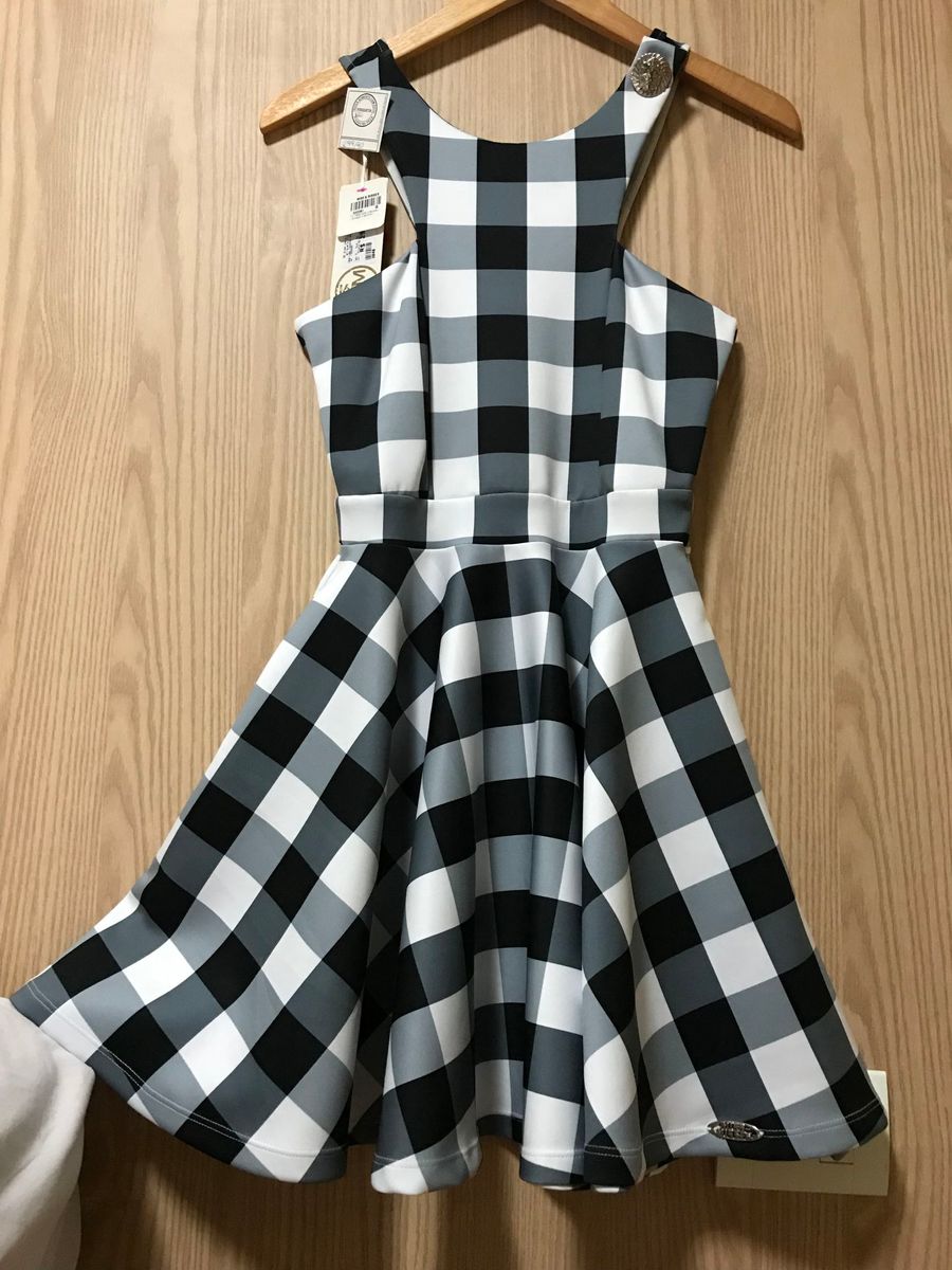 Vestido store rodado xadrez