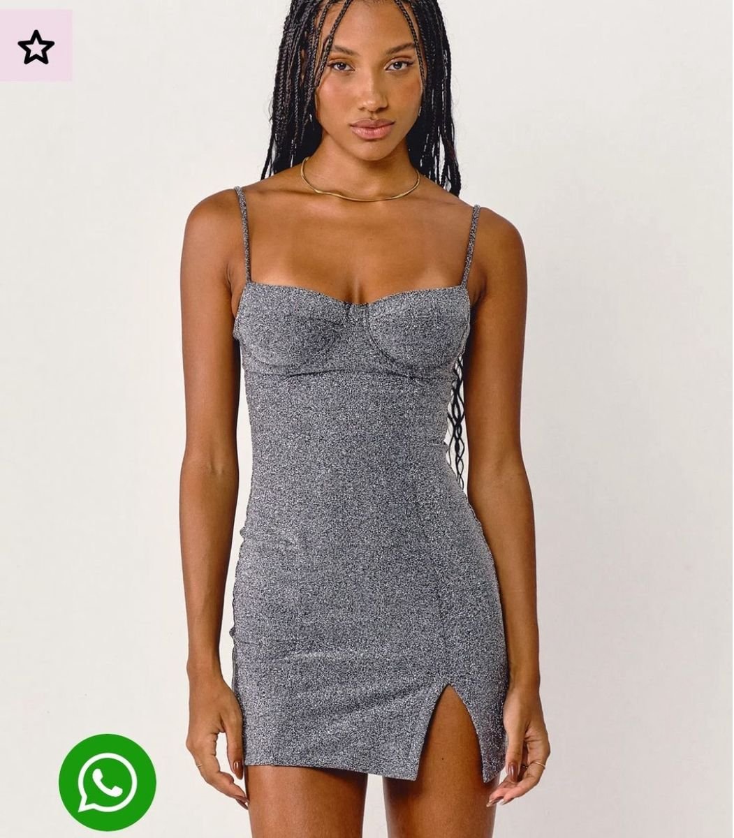 SHEIN PETITE Vestido Curto De Verão Glitter Cami Bodycon Com