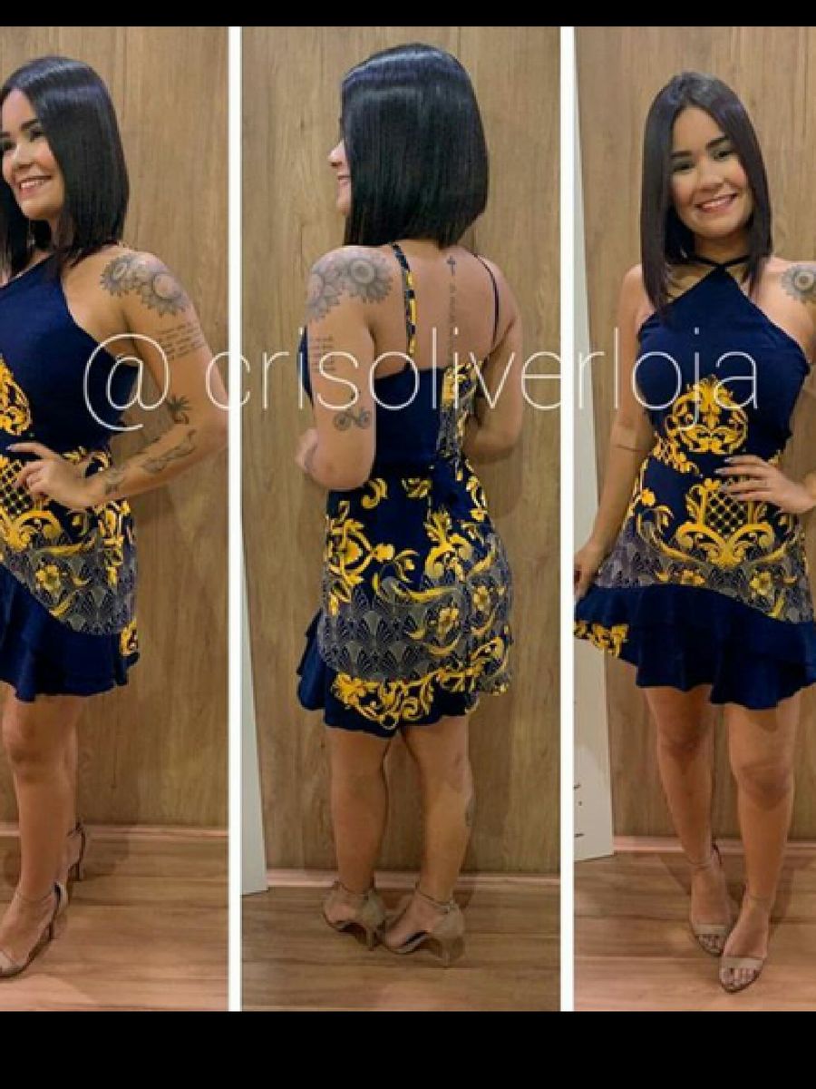 vestido curto de viscose