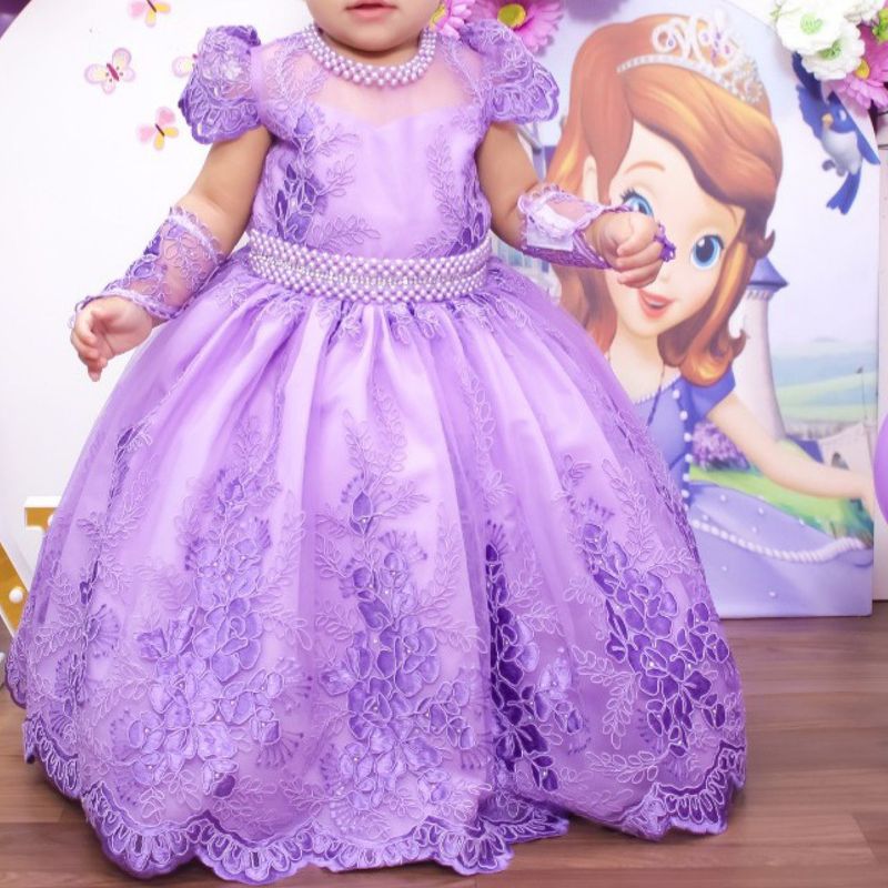 Vestido 1 ano princesa sofia