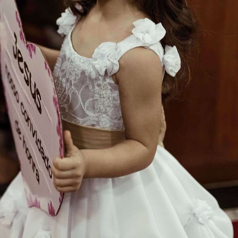 Vestido Dama de Honra Casamento Infantil Branco Brinde Anágua, Roupa  Infantil para Menina Usado 76042979