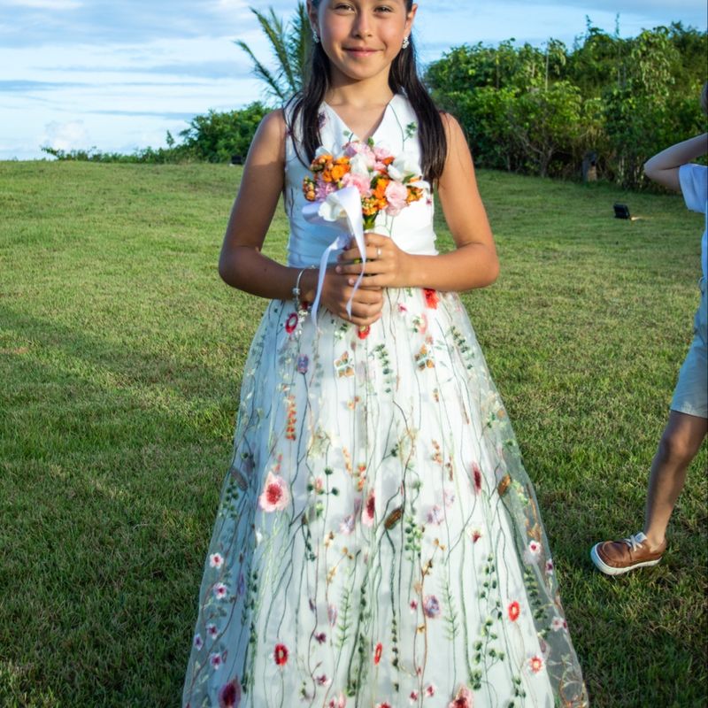 Vestido dama sale de honra florido