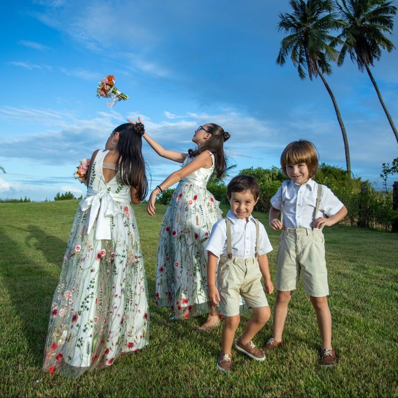 Vestido dama store de honra florido