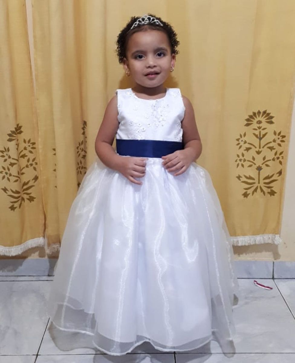 vestido azul para daminha